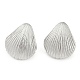 Rack Plating Shell shape Brass Stud Earrings for Women(EJEW-Z059-01P)-1