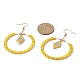 Glass Seed Braided Ring & Rhombus Dangle Earrings(EJEW-MZ00050)-4
