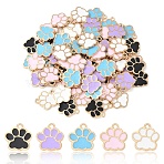 80Pcs 5 Colors Alloy Enamel Pendants, Cadmium Free & Lead Free, Dog Paw Prints, Mixed Color, 17.5x16x1.5mm, Hole: 2mm, 16pcs/color(ENAM-YW0005-19)