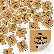 CRASPIRE Picture Stickers, Coated Paper, Square with Word, Peru, 6.3x6.3cm, 30pcs/set(DIY-CP0006-81E)