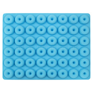 Silicone Non-Stick 48-Cup Standard Donut Pan, with Dropper, Baking Doughnuts Tin Tray Cake Mold, Sky Blue, 200x150x20x12mm(BAKE-PW0001-036C)