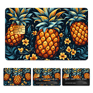 Plastic Waterproof Card Stickers, Self-adhesion Card Skin for Bank Card Decor, Rectangle, Pineapple, 140x190mm(STIC-WH0032-338)