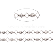 304 Stainless Steel Rhombus & Sun Link Chains, Unwelded, Stainless Steel Color, Rhombus: 13.5x13.5x1.5mm, Sun: 10x10x1mm(CHS-F017-11P)