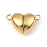 304 Stainless Steel Magnetic Clasps, Heart, Golden, 10.5x17x6.5mm, Hole: 1.5mm(X-STAS-K265-01A-G)