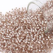 TOHO Round Seed Beads, Japanese Seed Beads, (31F) Silver Lined Frosted Rosaline, 11/0, 2.2mm, Hole: 0.8mm, about 5555pcs/50g(SEED-XTR11-0031F)
