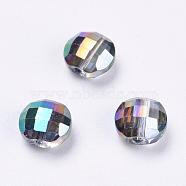Imitation Austrian Crystal Beads, Grade AAA, Faceted, Flat Round, Colorful, 6x4mm, Hole: 0.7~0.9mm(SWAR-F070-6mm-31)