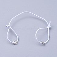 Adjustable Elastic Cord Bracelet Making, with Platinum Plated Iron Jump Rings, White, 130mm(AJEW-JB00008-01)
