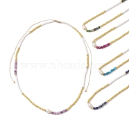 Natural Gemstone Beaded Necklaces, Seed and Pearl Beads Necklaces, 14.72~25.20 inch(37.4~64cm)(NJEW-JN04689)