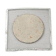 (Defective Closeout Sale: Rust & Sticky), Square Iron Heating Gasket for Heat Insulation Mesh, with Cotton, Platinum, 127x127x1mm(AJEW-XCP0002-23)