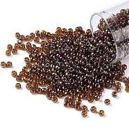 TOHO Round Seed Beads, Japanese Seed Beads, (454) Gold Luster Root beer, 8/0, 3mm, Hole: 1mm, about 222pcs/10g(X-SEED-TR08-0454)