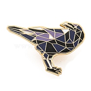 Alloy Enamel Pin Brooch, for Backpack Clothes, Bird, Black, 22x31.5mm(JEWB-S013-11)