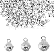 240Pcs 3 Styles Brass Christmas Bell Charms, Silver, 8.5~11.5x6~10mm, Hole: 1.4~1.6mm(KK-CA0002-57S)