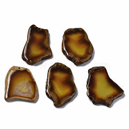Natural Yellow Agate Pendants, Nuggets, 36~49.5x22.5~32.5x5.5mm, Hole: 1.6mm(G-Q998-025)