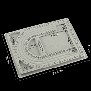 PE and Flocking Bead Design Boards, Necklace Design Board, with Graduated Measurements, DIY Beading Jewelry Making Tray, Rectangle, Gray, 32.5x24x1.5cm(CON-PW0001-169B)