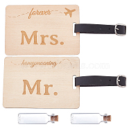 DIY Wood Luggage Tag with Vials Making Kit, Including Word Pendants, Imitation Leather Belt, Tube Glass Cork, Glass Empty Wishing Bottles, Mixed Color, 6Pcs/box(DIY-FG0003-25)