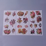 Scrapbook Stickers, Self Adhesive Picture Stickers, Mixed Flower, Colorful, 200x100mm(DIY-P003-E02)