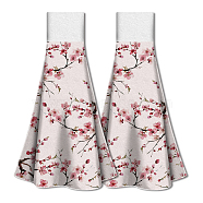 Microfiber Hanging Towel, for Kitchen, with Hook and Loop Fastener, Flower, 345x315mm, 2pcs/set(AJEW-WH0536-005)