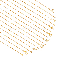 Elite 8Pcs 2 Style Brass Cable & Box Chain Necklaces Set for Men Women, Golden, 17.64~17.72 inch(44.8~45cm), 4Pcs/style(NJEW-PH0001-26)