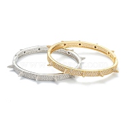 Brass Micro Pave Clear Cubic Zirconia Bangles, Long-Lasting Plated, Cone, Mixed Color, Inner Diameter: 2-1/8 inch(5.5cm)(BJEW-A116-02)