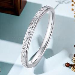 Stainless Steel Plain Band Rings, Stainless Steel Color, US Size 7(17.3mm)(FS-WG75602-155)