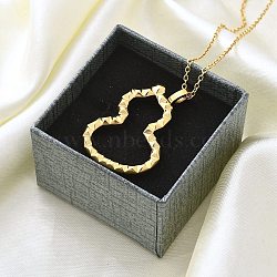 Ion Plating(IP) 304 Stainless Steel Pendant Necklace, Gourd, Real 14K Gold Plated, 25.59 inch(65cm)(NJEW-K255-20G)