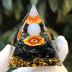 Orgonite Pyramid Resin Energy Generators, for Home Office Desk Decoration, 50mm(PW-WG94568-26)