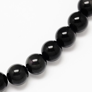 Natural Obsidian Round Beads Strands, 18mm, Hole: 1.2~1.3mm, about 22pcs/strand, 15.70''(39.87cm)