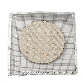 (Defective Closeout Sale: Rust & Sticky), Square Iron Heating Gasket for Heat Insulation Mesh, with Cotton, Platinum, 127x127x1mm