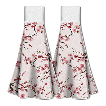 Microfiber Hanging Towel, for Kitchen, with Hook and Loop Fastener, Flower, 345x315mm, 2pcs/set