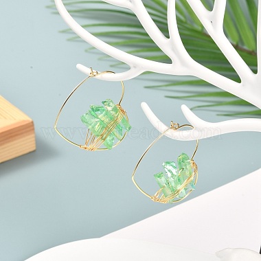 Electroplated Natural Quartz Wire Wrapped Earrings for Girl Women(EJEW-JE04646-02)-2