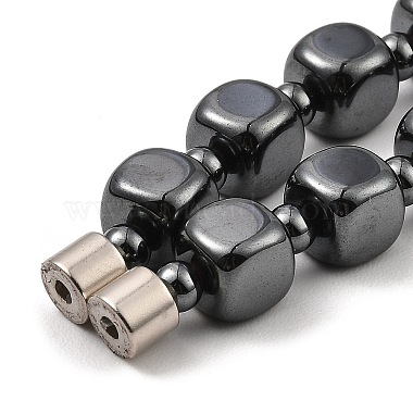 Cube Synthetic Non-Magnetic Hematite Beaded Necklaces for Women Men(NJEW-E097-04)-3