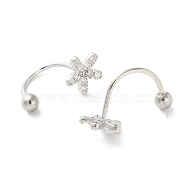 999 Sterling Silver Micro Pave Clear Cubic Zirconia Ear Plug Gauges(EJEW-P296-07P)-2