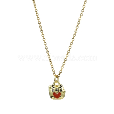 Red Cat Shape Alloy Necklaces