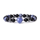 Bracelet extensible en perles de cœur en jaspe bleu naturel(PW-WG70241-08)-1