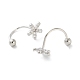 999 Sterling Silver Micro Pave Clear Cubic Zirconia Ear Plug Gauges(EJEW-P296-07P)-2