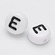Flat Round with Letter E Acrylic Beads(X-PL37C9070-E)-2