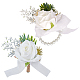 CRASPIRE 2Pcs 2 Style Silk Cloth Imitation Flower Boutonniere & Wrist Corsage(AJEW-CP0005-81)-1