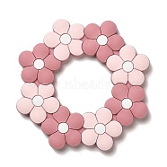 Flower Silicone Focal Beads, Silicone Teething Beads, Pink, 90x90x9mm, Inner Diameter: 41mm(SIL-R145-01B)