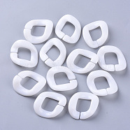 Opaque Acrylic Linking Rings, For Curb Chains Making, Twist, White, 40x33~34x10mm, Inner Diameter: 23x16~17mm, about 140pcs/500g(SACR-N007-06B)