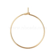 316 Surgical Stainless Steel Wine Glass Charms Rings, Hoop Earring Findings, DIY Material for Basketball Wives Hoop Earrings, Real 18k Gold Plated, 24x20x0.7mm, 21 Gauge(STAS-L214-01F-G)