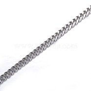 304 Stainless Steel Curb Chains, Unwelded, with Spool, for Jewelry Making, Stainless Steel Color, 3.5x2.5x0.6mm, about 65.61 Feet(20m)/roll(CHS-P002-08P-0.6MM)