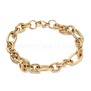 Ion Plating(IP) 304 Stainless Steel Figaro Chain Bracelets, with Lobster Claw Clasps, Golden, 8-1/8 inch(20.5cm)(X-BJEW-E271-05G)
