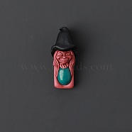 Natural Turquoise Pendants, Elf with Witch Hat Charm, 45x20mm(PW-WG69385-12)
