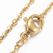 304 Stainless Steel Cable Chains Necklaces, with Lobster Claw Clasp, Golden, 29.5 inch(75cm)(NJEW-L450-02G)
