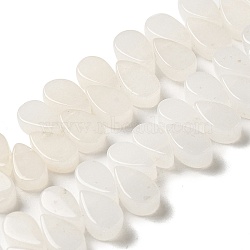 Natural White Jade Beads Strands, Teardrop, Top Drilled, 9~10x5~5.5x3.5~4mm, Hole: 0.7mm, about 40~48pcs/strand, 7.09~7.28''(18~18.5cm).(G-B064-B28)