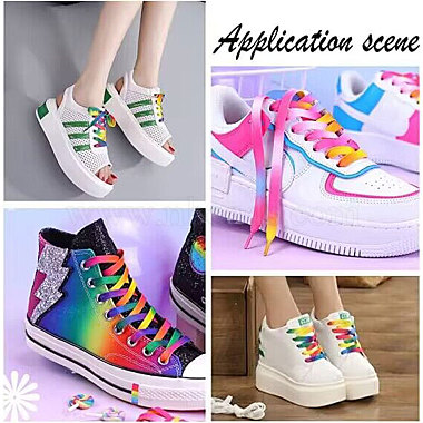 3 Pairs 3 Style Tie-Dye Style Flat Smooth Polyester Shoelaces(FIND-GF0004-70A)-7