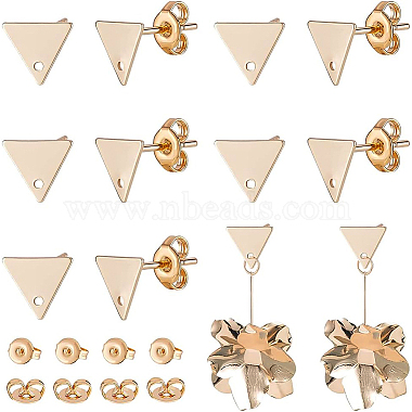 Golden Triangle Brass Stud Earring Findings