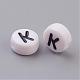 Flat Round with Letter K Acrylic Beads(X-PL37C9070-K)-2