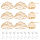 10Pcs Cloud Shape Brass Stud Earring Findings(EJEW-BC0001-13)-1