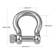 304 Stainless Steel D-Ring Anchor Shackle Clasps(STAS-P198-10)-3